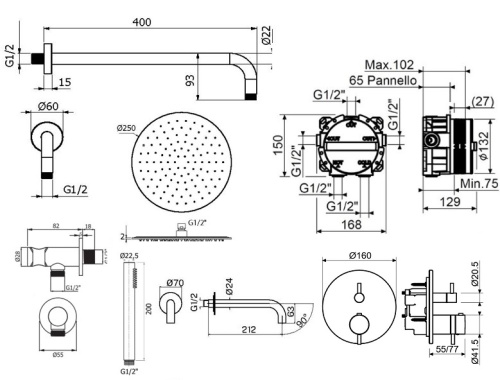 Комплект для душа Plumberia Selection IXO KITPSС1803BO фото 2